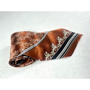 Karl Knox Necktie Mens OS Copper Baroque Greek Key Pattern Formal Accessory